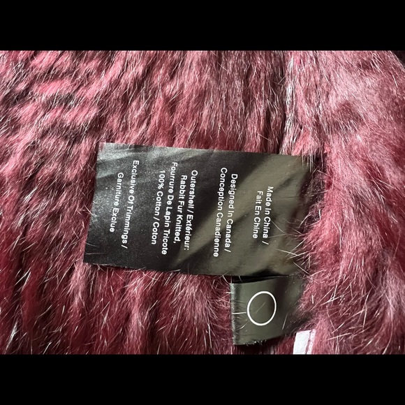 Burgundy Rabbit Fur Vest - Picture 6 of 8